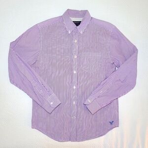 ✨️Any 2 for $10✨️ AE Men's Small Athletic Fit Purple Striped Shirt